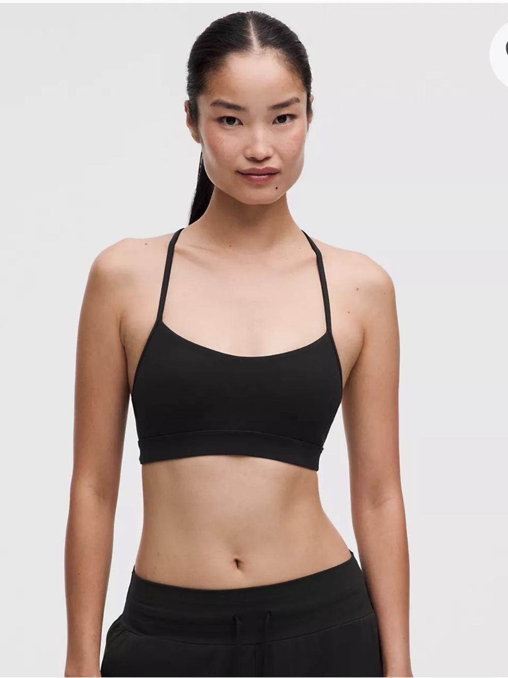 Lululemon Black Flow Y Nulu Light Support Sports Bra Size 6